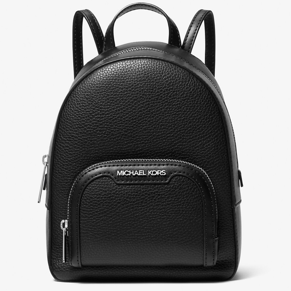 Michael Kors Jaycee Extra-Small Pebbled Leather Convertible Backpack Black NWT